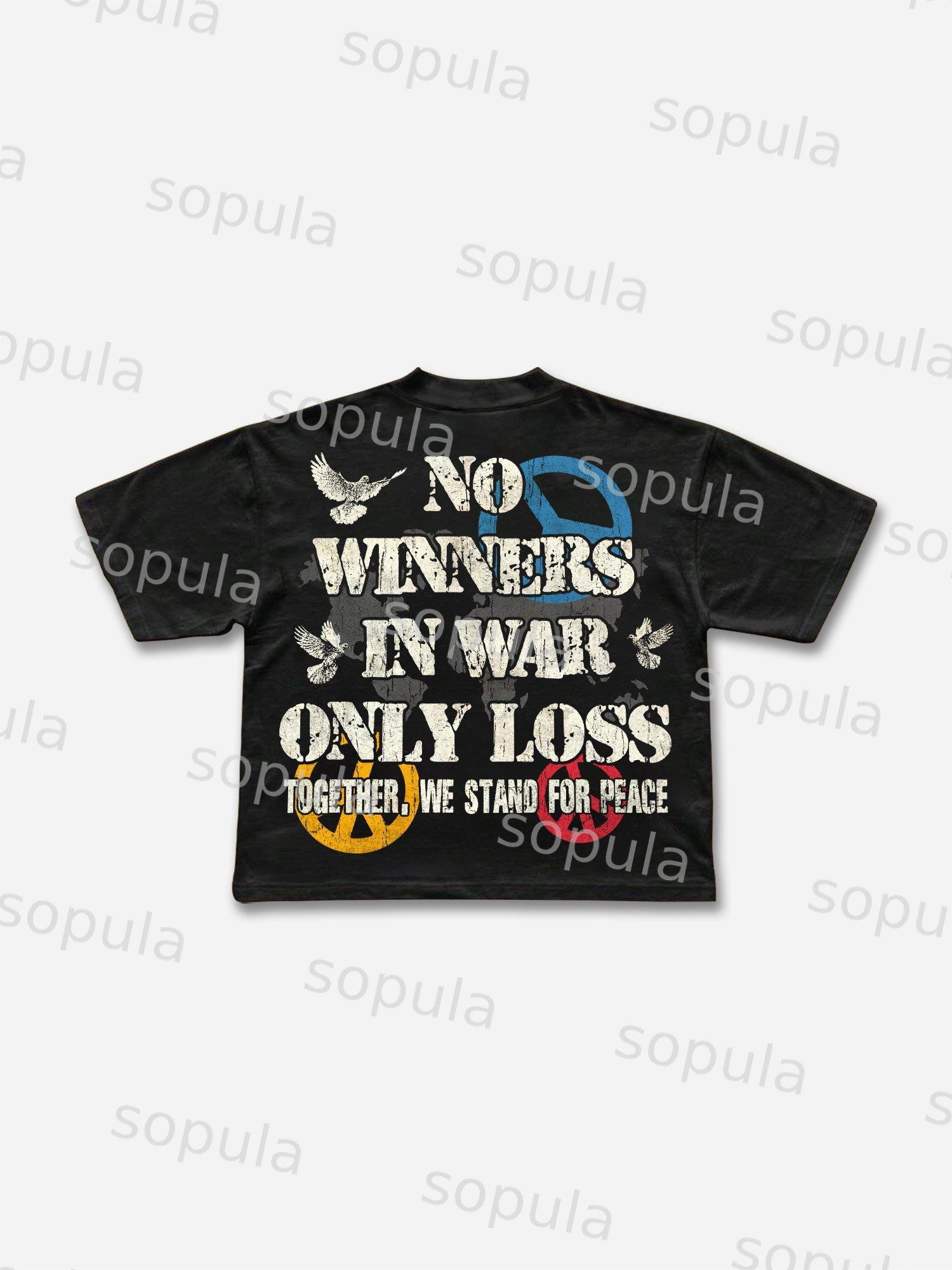 Sopula Human Beings Need Peace, Not War. Vintage Graphics Cropped T-Shirts Product Image