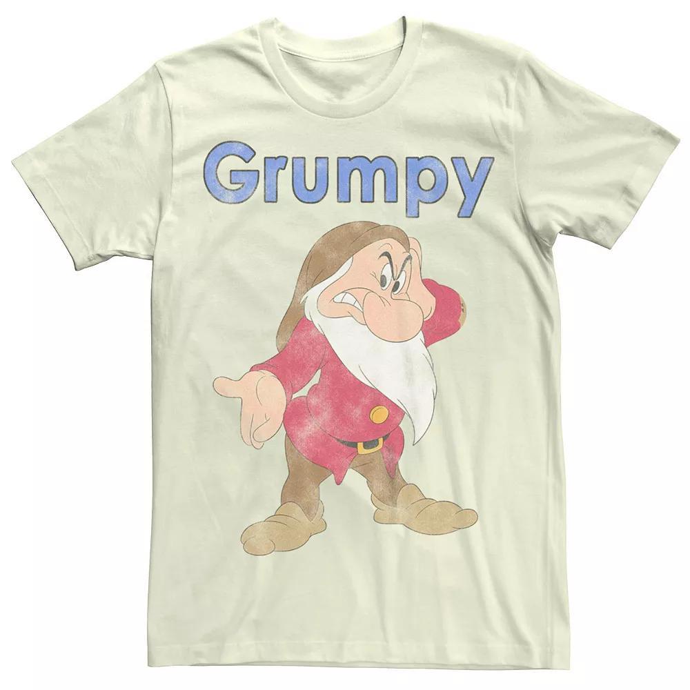 Disney's Snow White and the Seven Dwarfs Men's Grumpy Distressed Graphic Tee, Size: Medium, Natural Product Image
