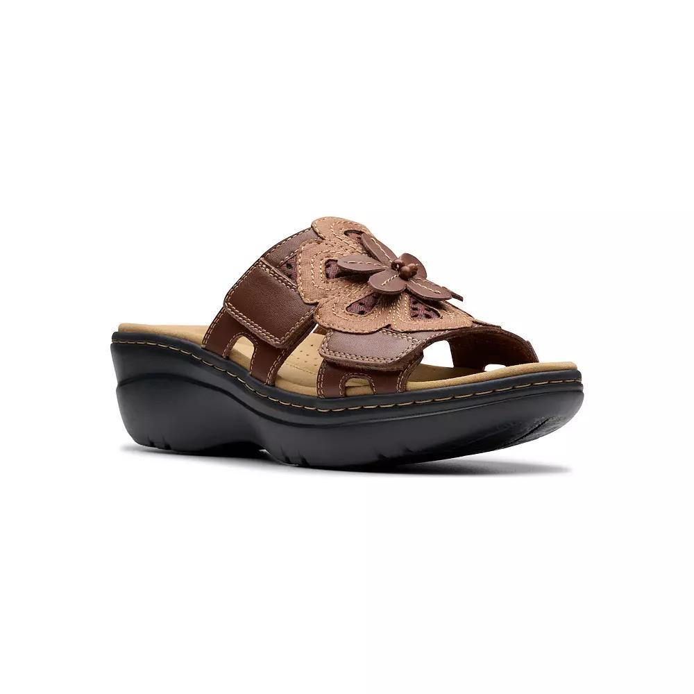 Clarks® Merliah2 Women's Wedge Sandals, Size: 7.5, Brown Leather Product Image