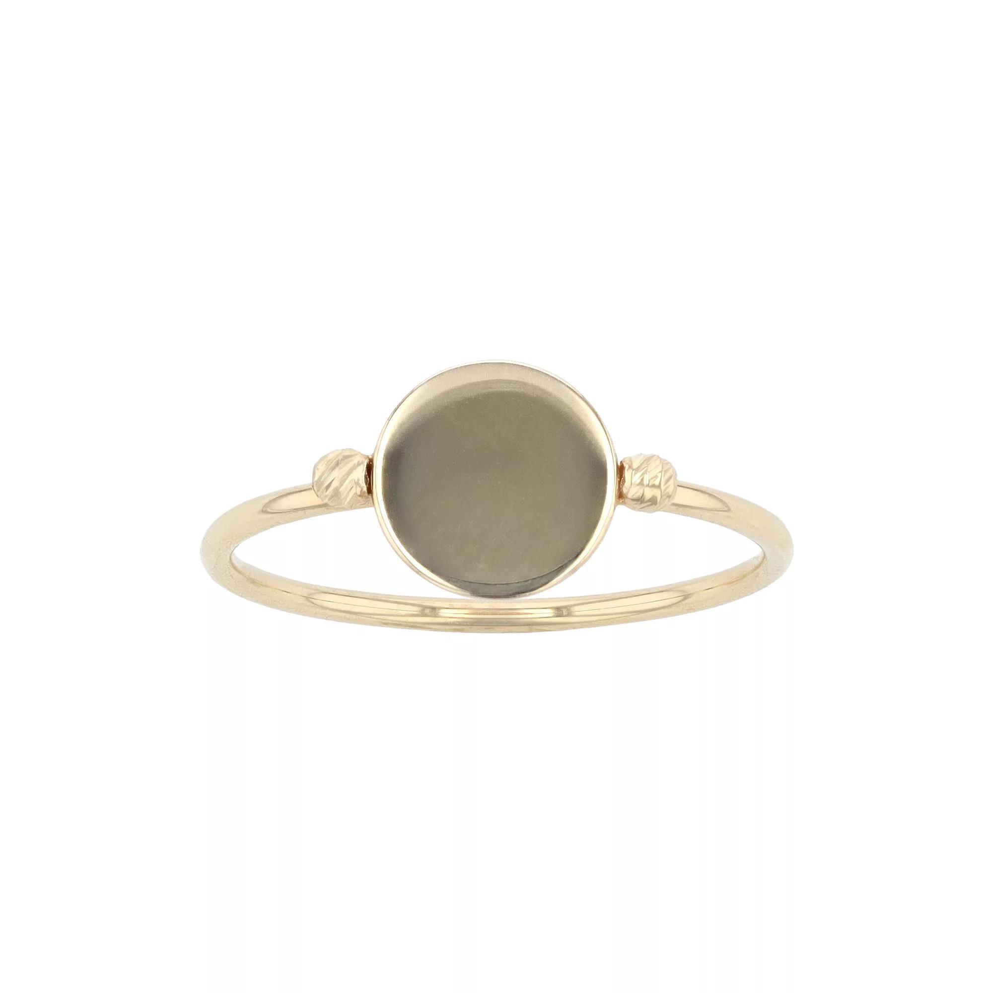 14k Gold Disc Ring, Women's, Size: 7 Product Image
