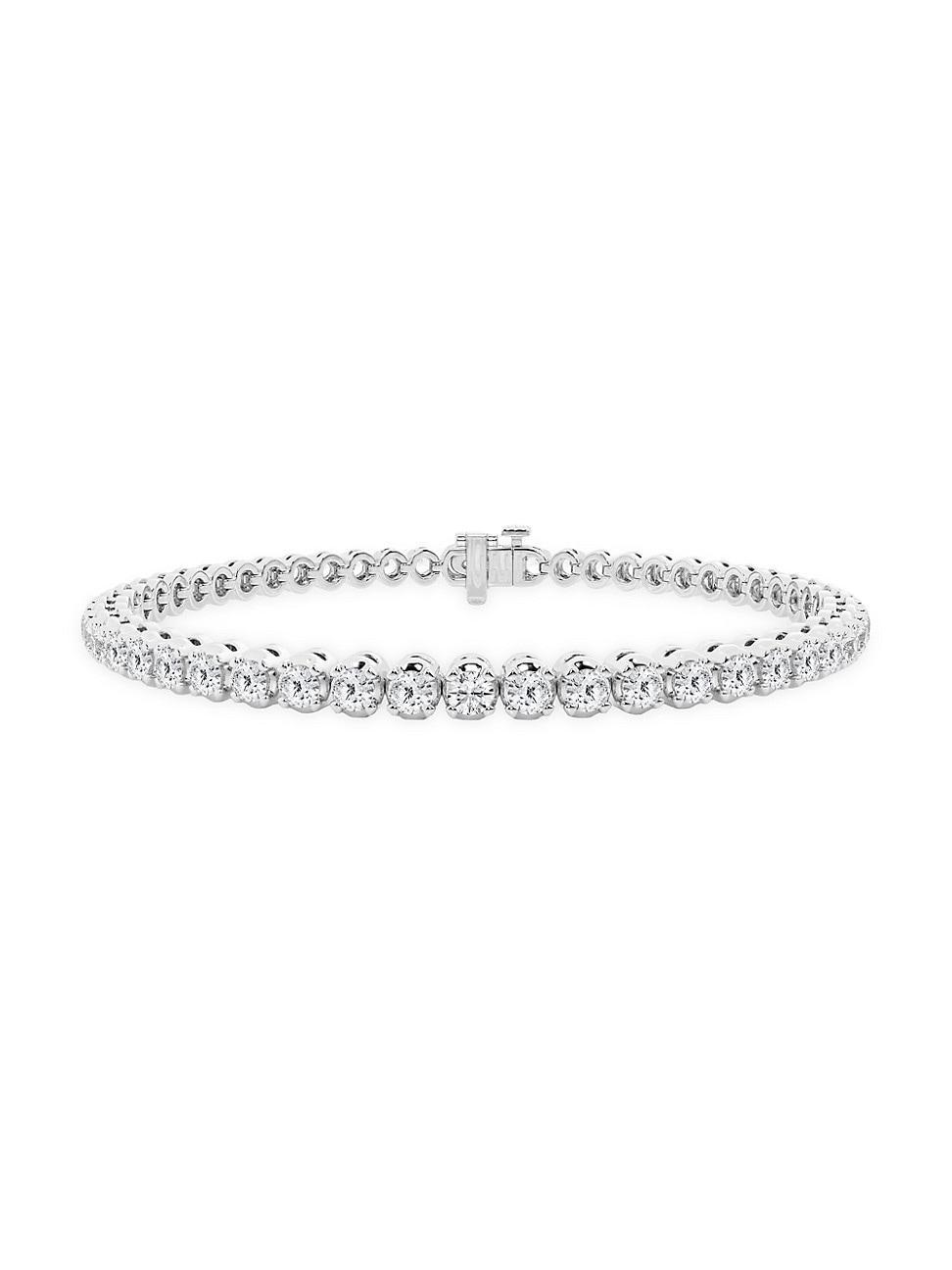 Womens Platinum & Round Lab-Grown Diamond 4-Prong Tennis Bracelet/1.00-10.00 TCW Product Image