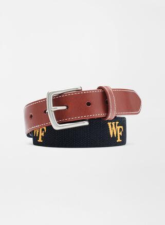 Peter Millar Mens Wake Forest Belt | Color: Black | Size: 40 | WFU Product Image