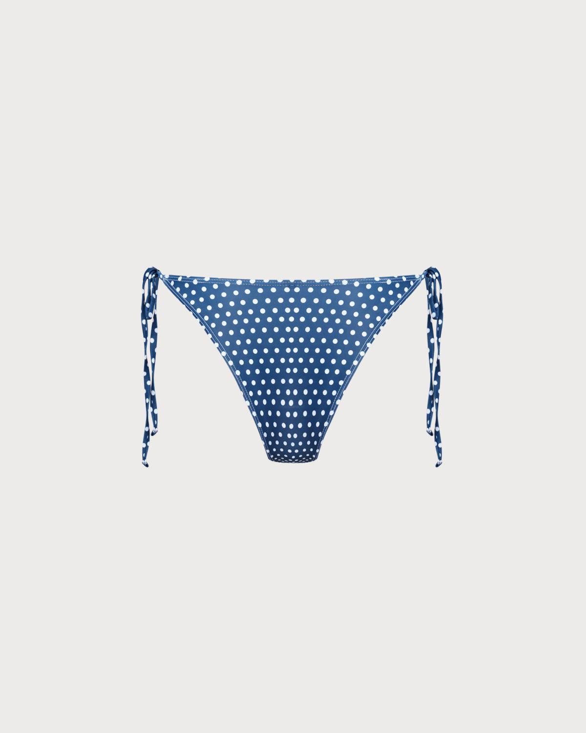 Blue Polka Dot Underwire Bikini Set Product Image