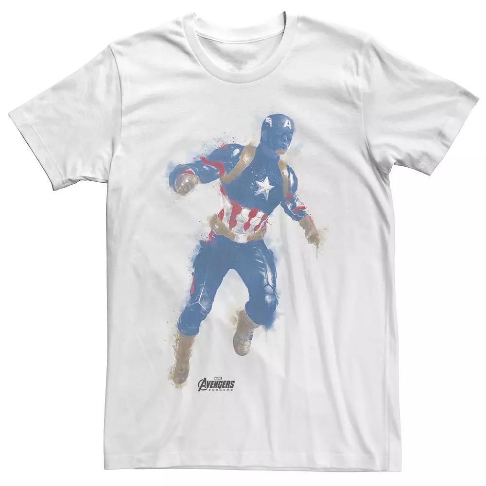 Men's Marvel Avengers Endgame Captain America Paint Graphic Tee, Size: XL, White Product Image