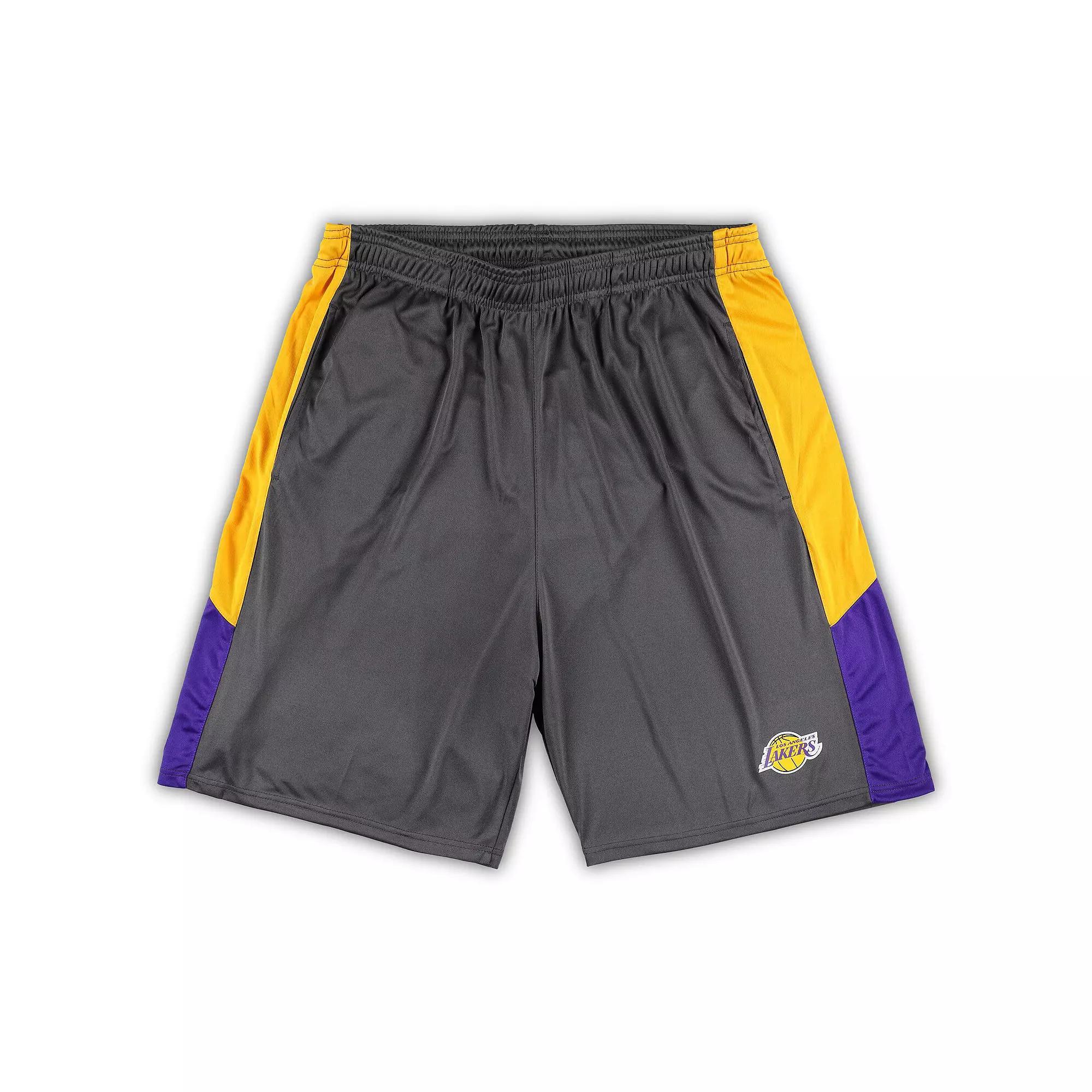 Men's Fanatics Branded Gray Los Angeles Lakers Big & Tall Shorts, Size: 3XB, Grey Product Image