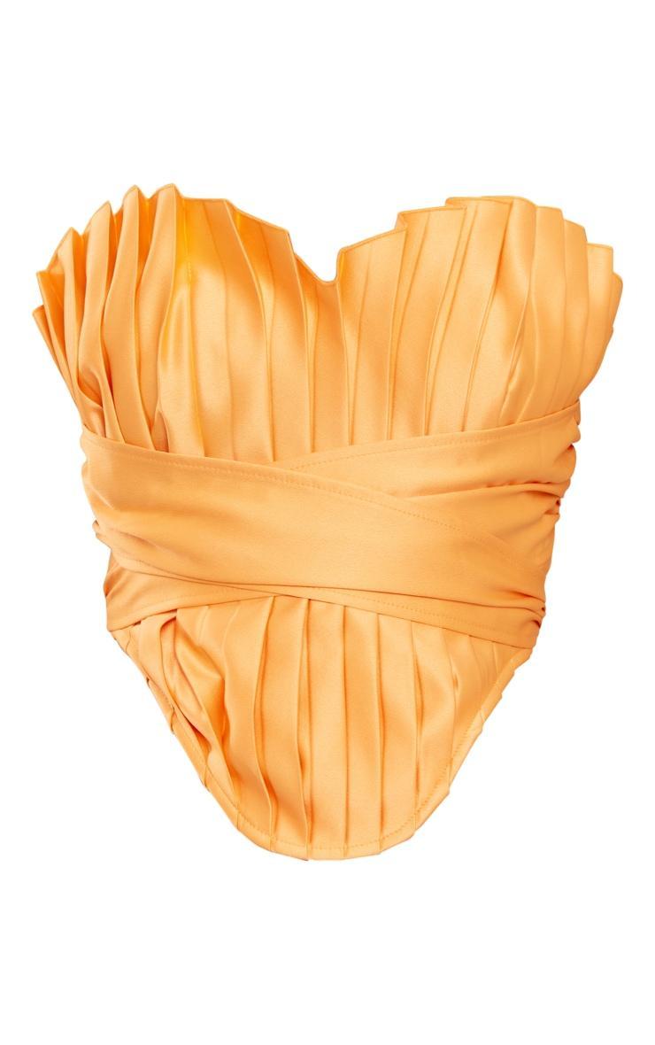 Pastel Orange Pleated Drape Front Corset Product Image