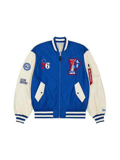 PHILADELPHIA 76ERS X ALPHA X NEW ERA L-2B BOMBER JACKET Product Image