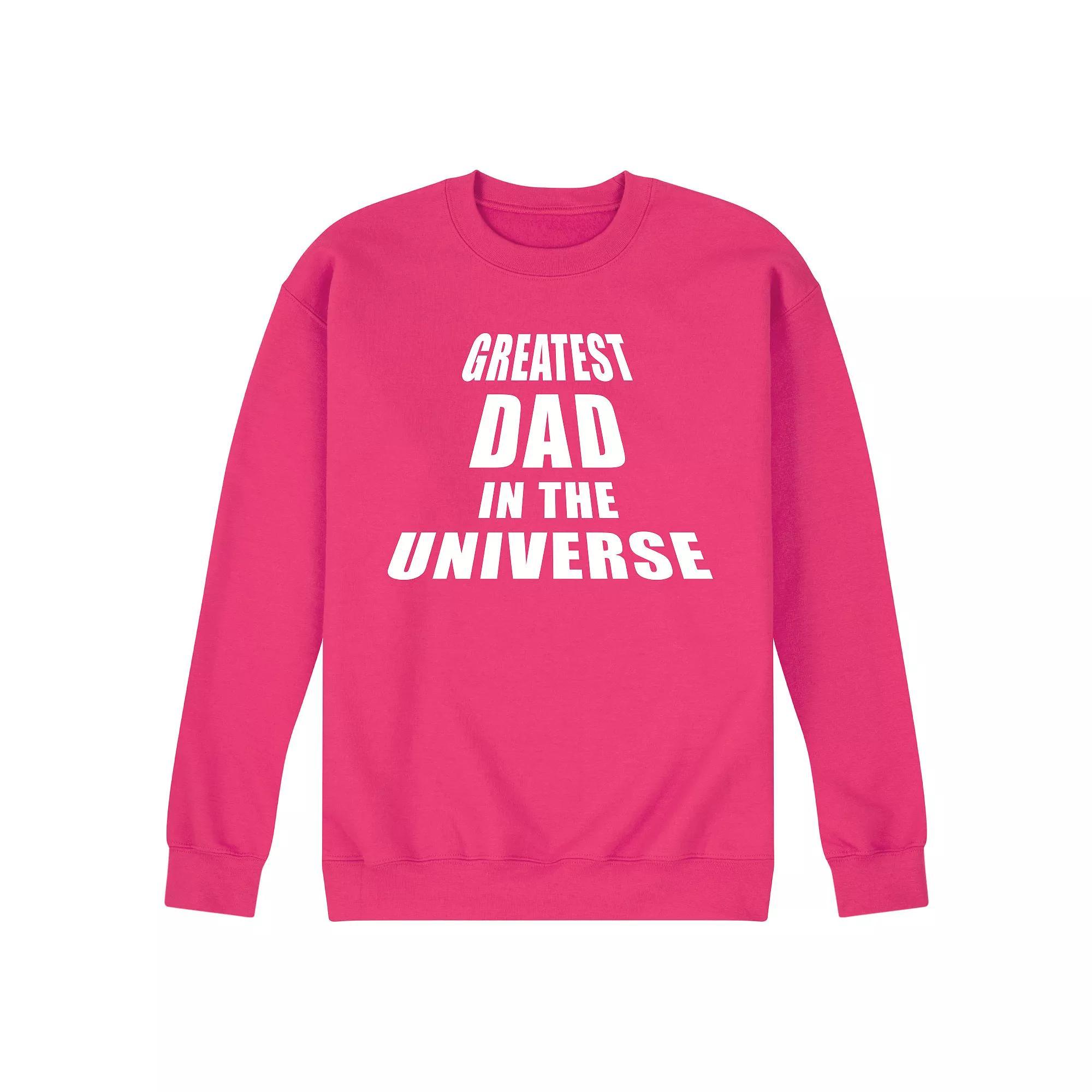 Mens Greatest Dad In The Universe Fleece Sweatshirt Pink Product Image