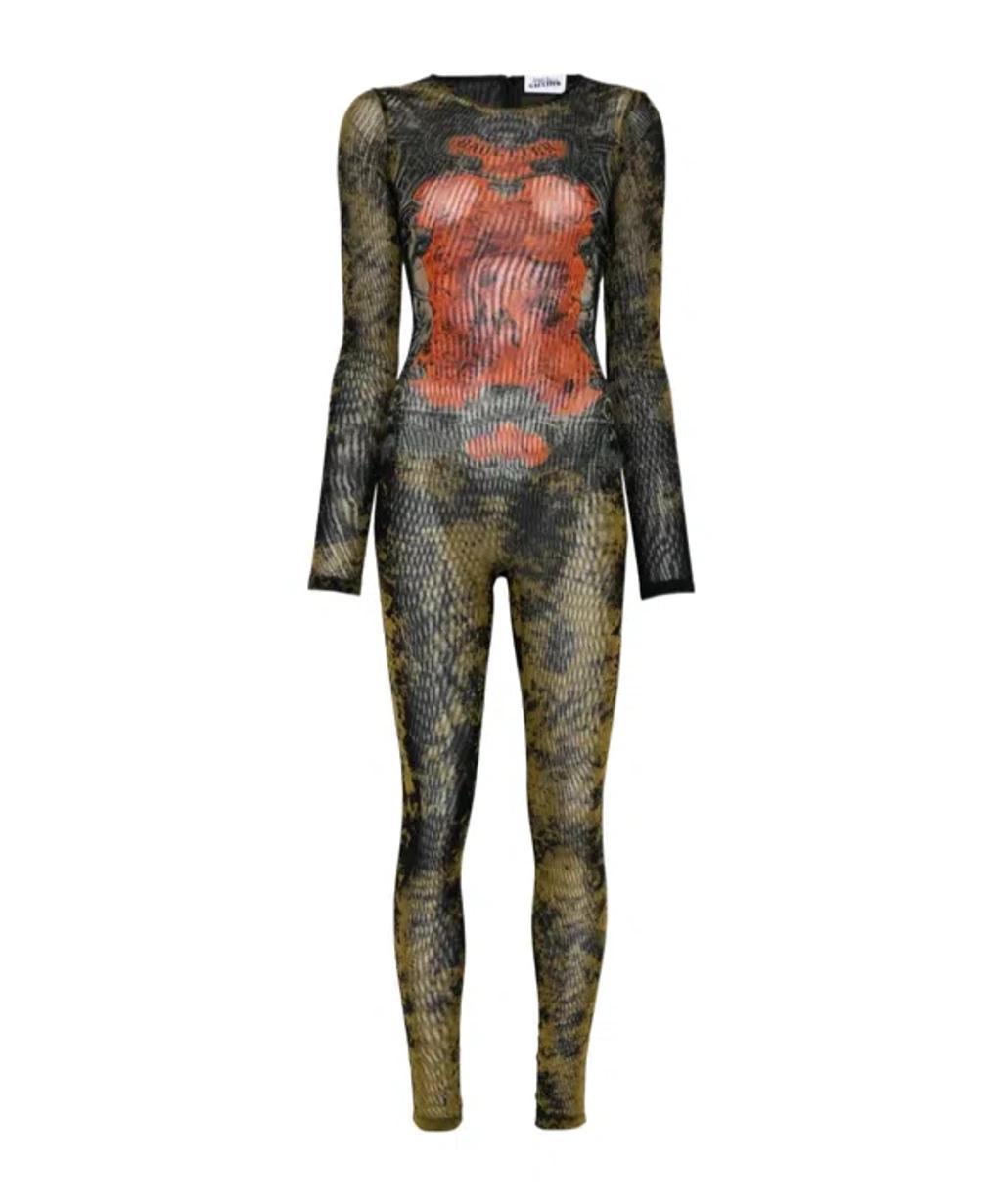 JEAN PAUL GAULTIER Graphic Print Full-length Dress With Long Sleeves In Black Product Image