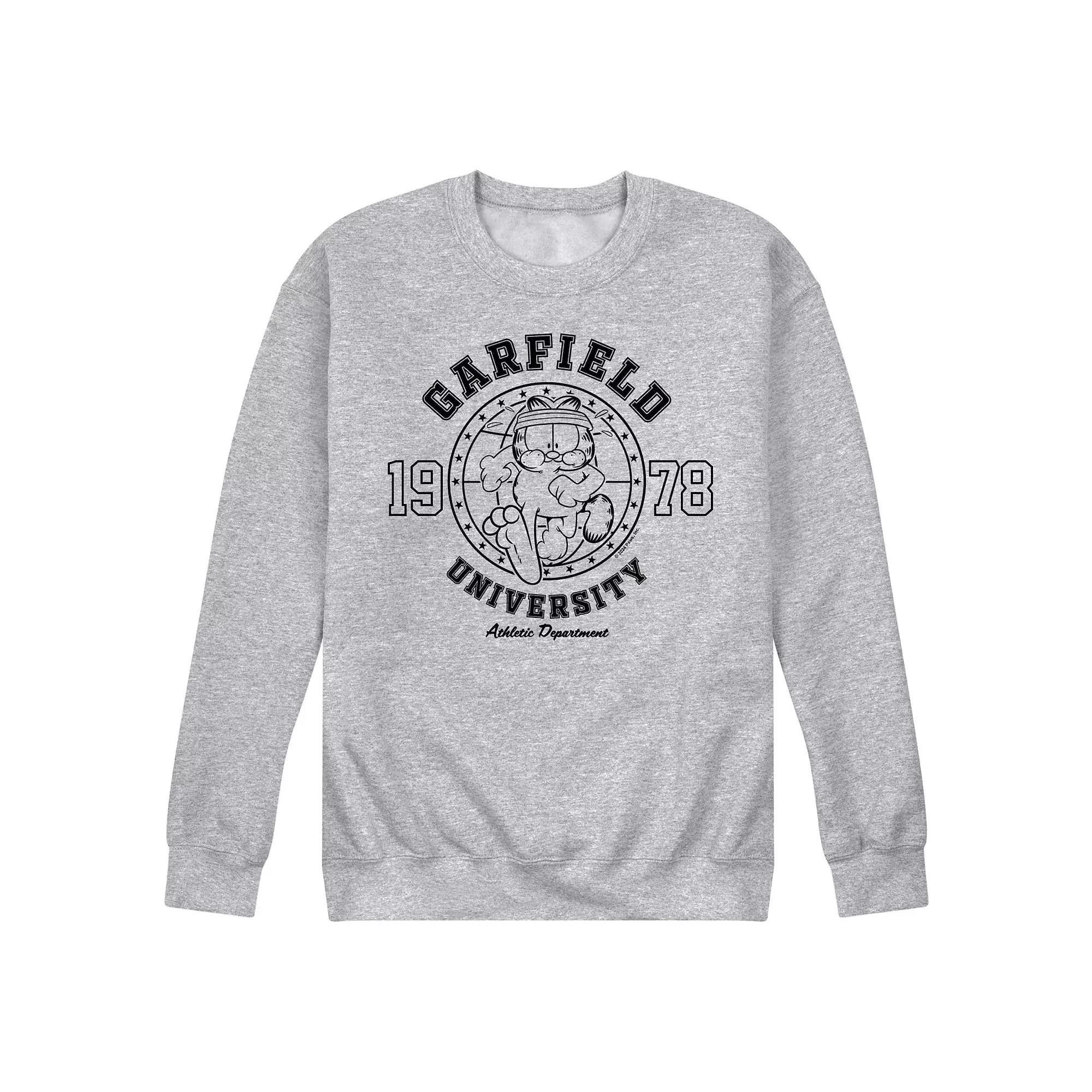 Mens Garfield Athletic Dept. Running Fleece Sweatshirt Grey Gray Product Image