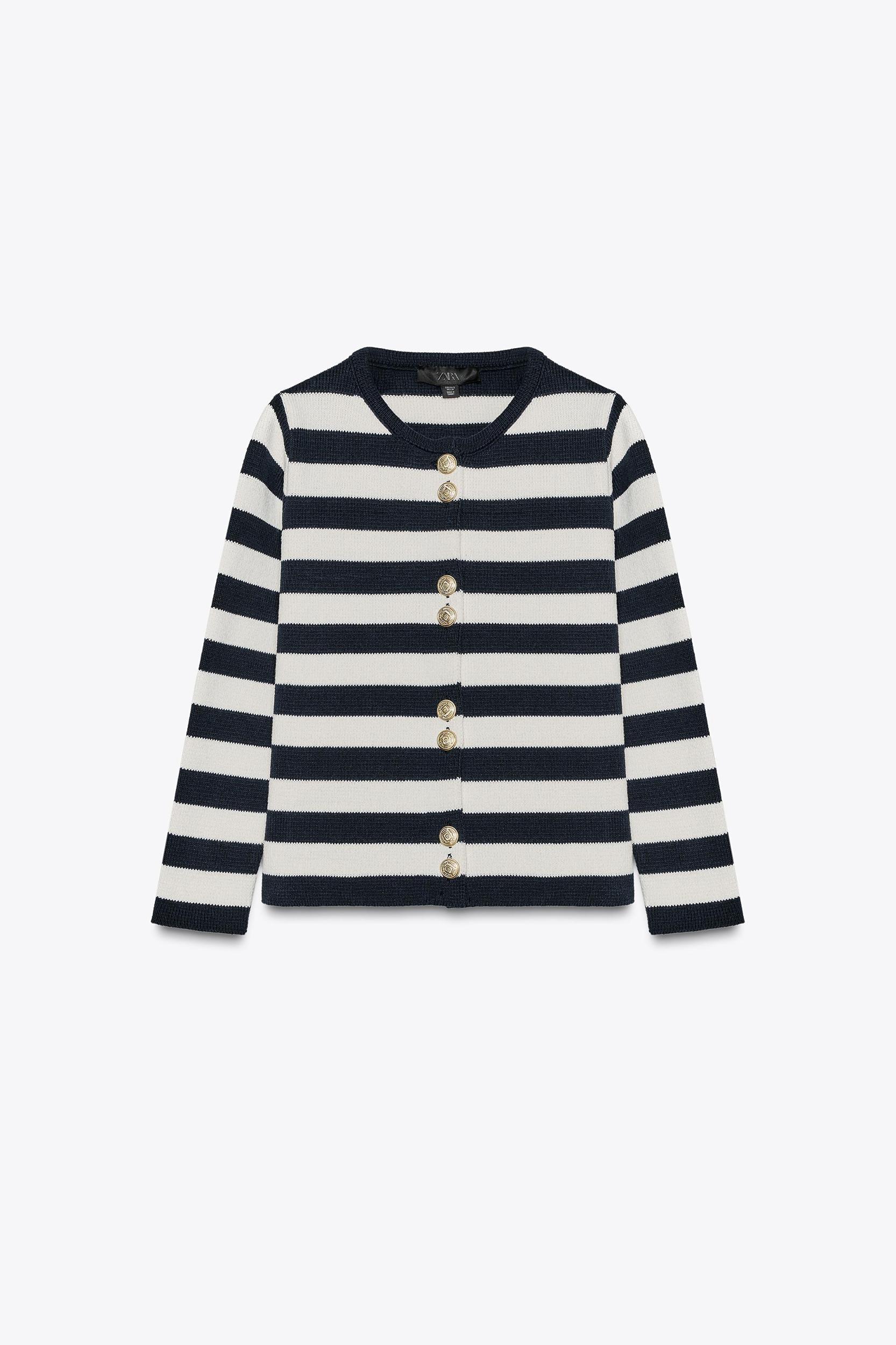 STRIPED KNIT CARDIGAN Product Image