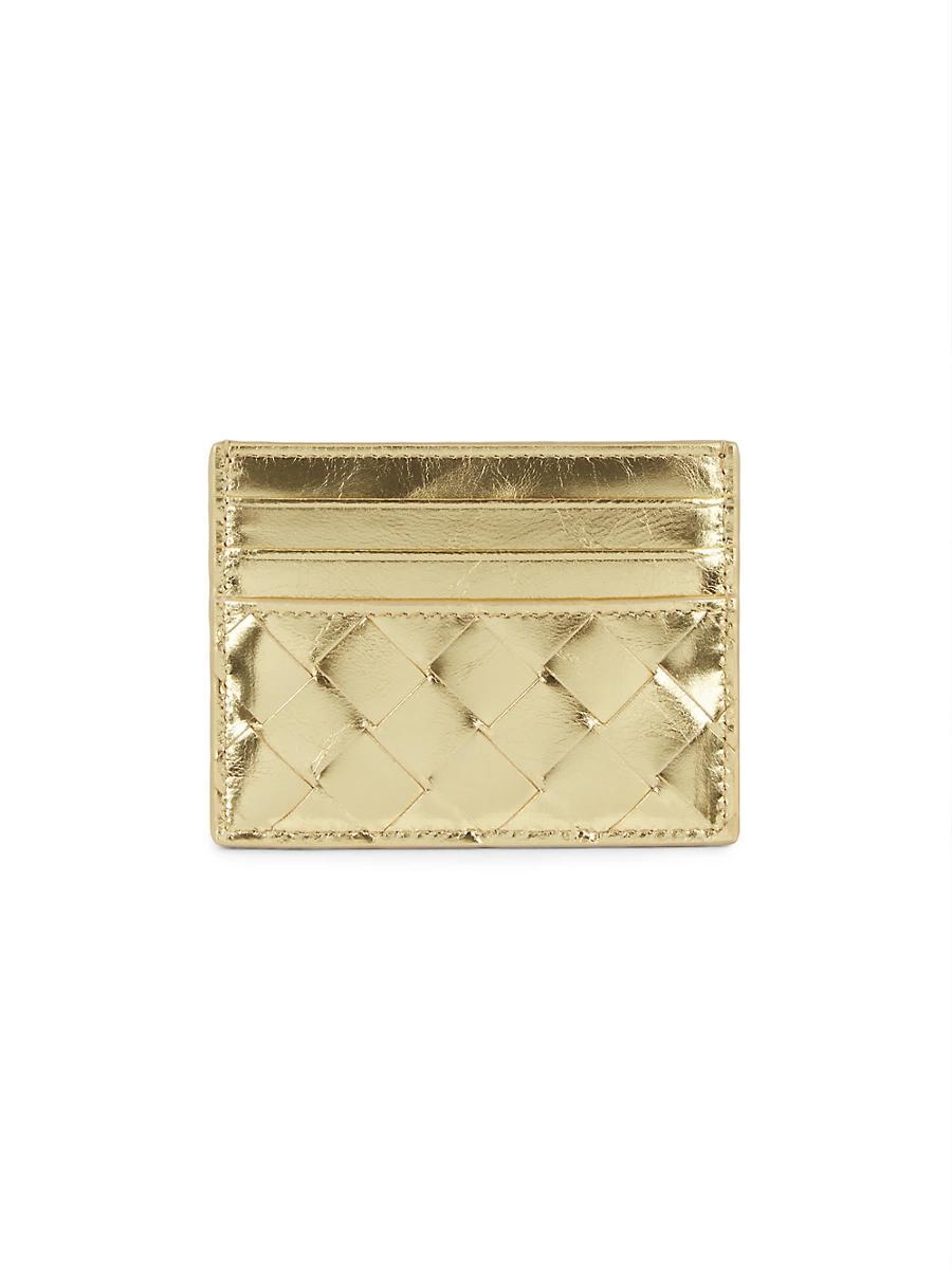 Womens Portacard Metallic Leather Card Case Product Image