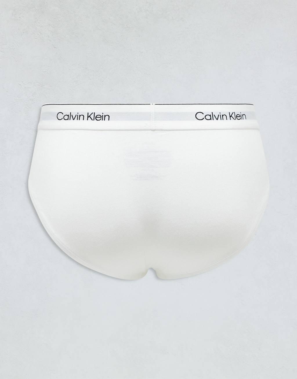 Calvin Klein Modern Cotton 3 pack hip briefs in black/gray/white Product Image