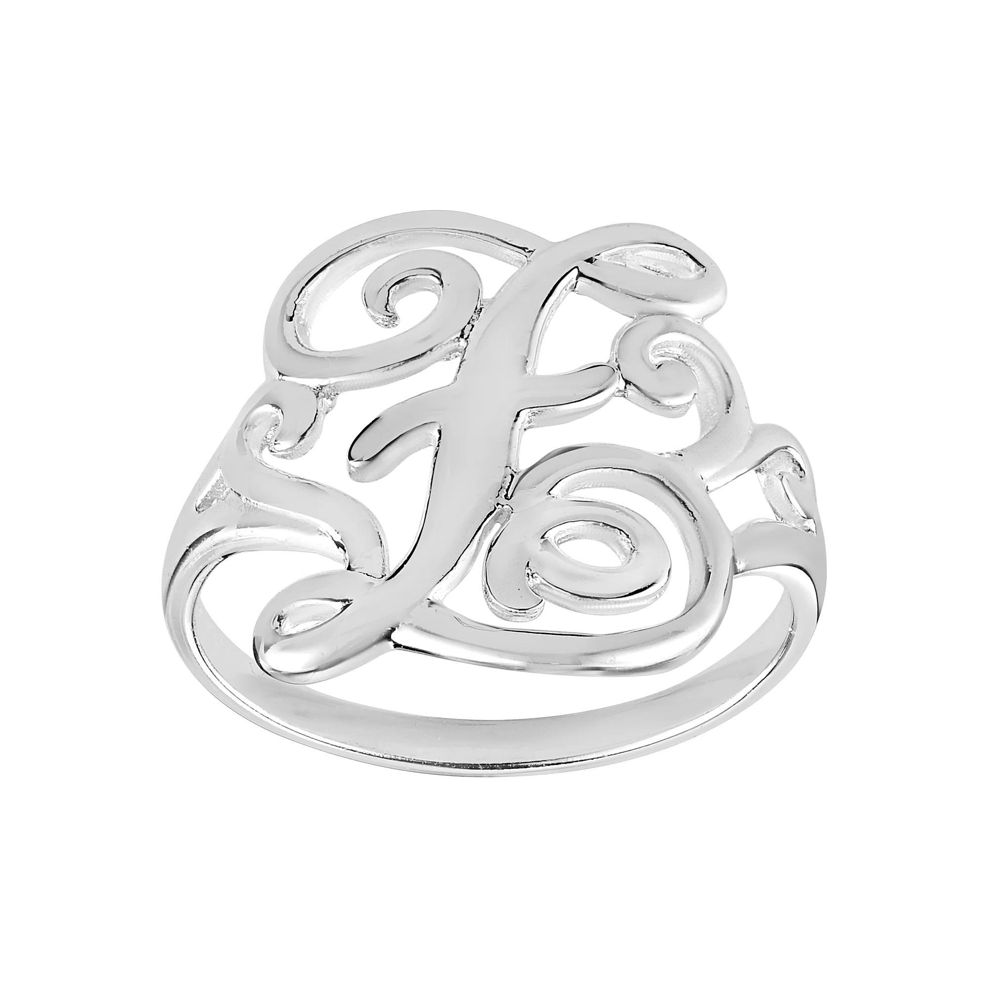 PRIMROSE Sterling Silver Monogram Initial Ring, Women's, Size: 9, U Product Image