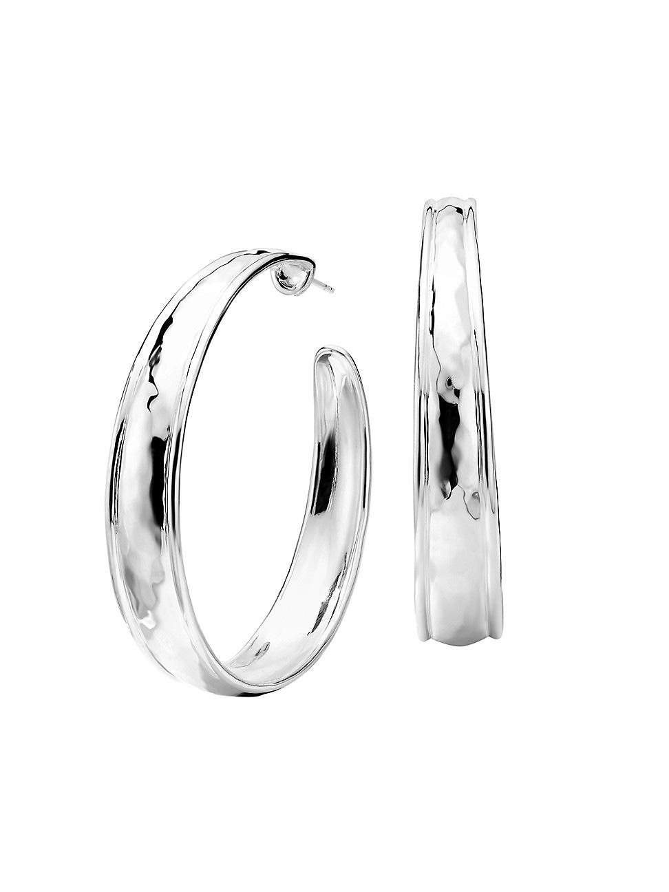Goddess Hoop Earrings in Sterling Silver Product Image
