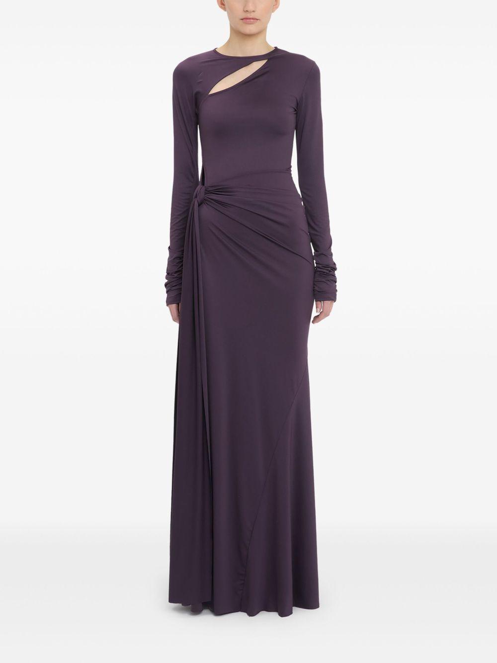 knot-detail long-sleeve gown Product Image