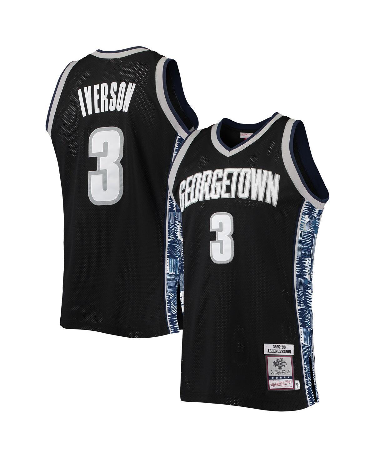 Men's Mitchell & Ness Allen Iverson Black Georgetown Hoyas 1995/96 Authentic Throwback Jersey, Size: Large, Grg Black Product Image