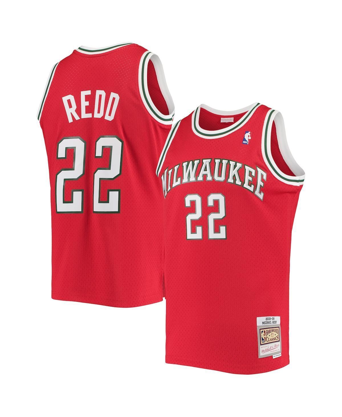 Men's Mitchell & Ness Michael Redd Red Milwaukee Bucks 2008-09 Hardwood Classics Swingman Jersey, Size: Small Product Image
