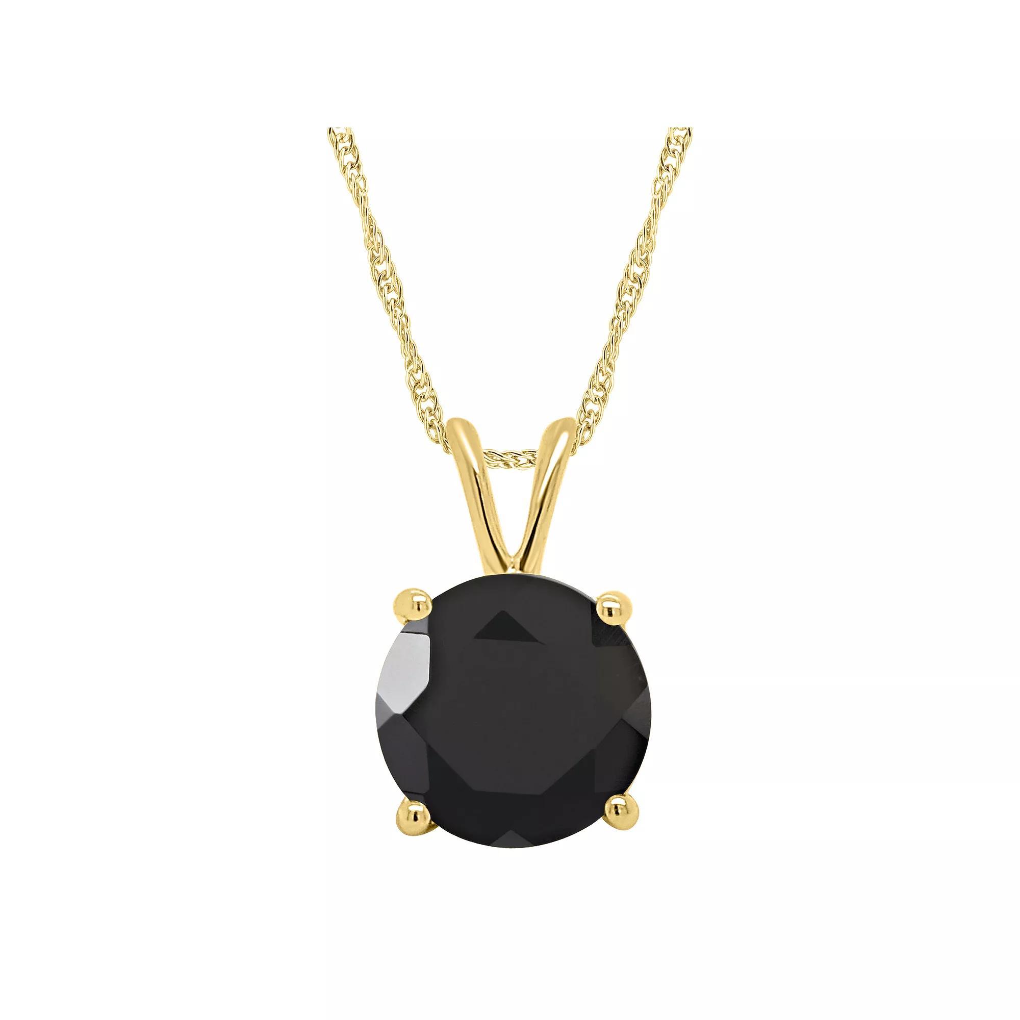 Alyson Layne Sterling Silver Round Onyx Pendant Necklace, Women's, Size: 18" Product Image