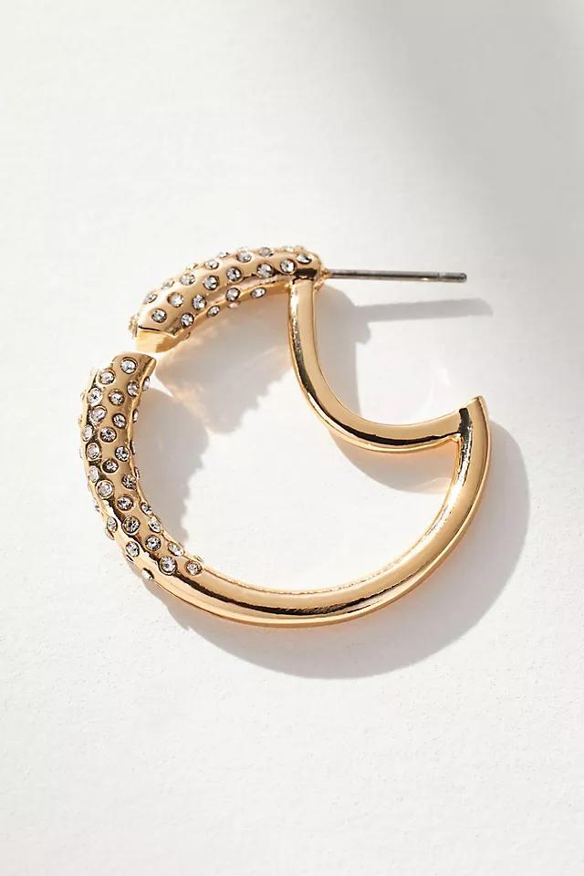 Pavé Crescent Hoop Earrings Product Image