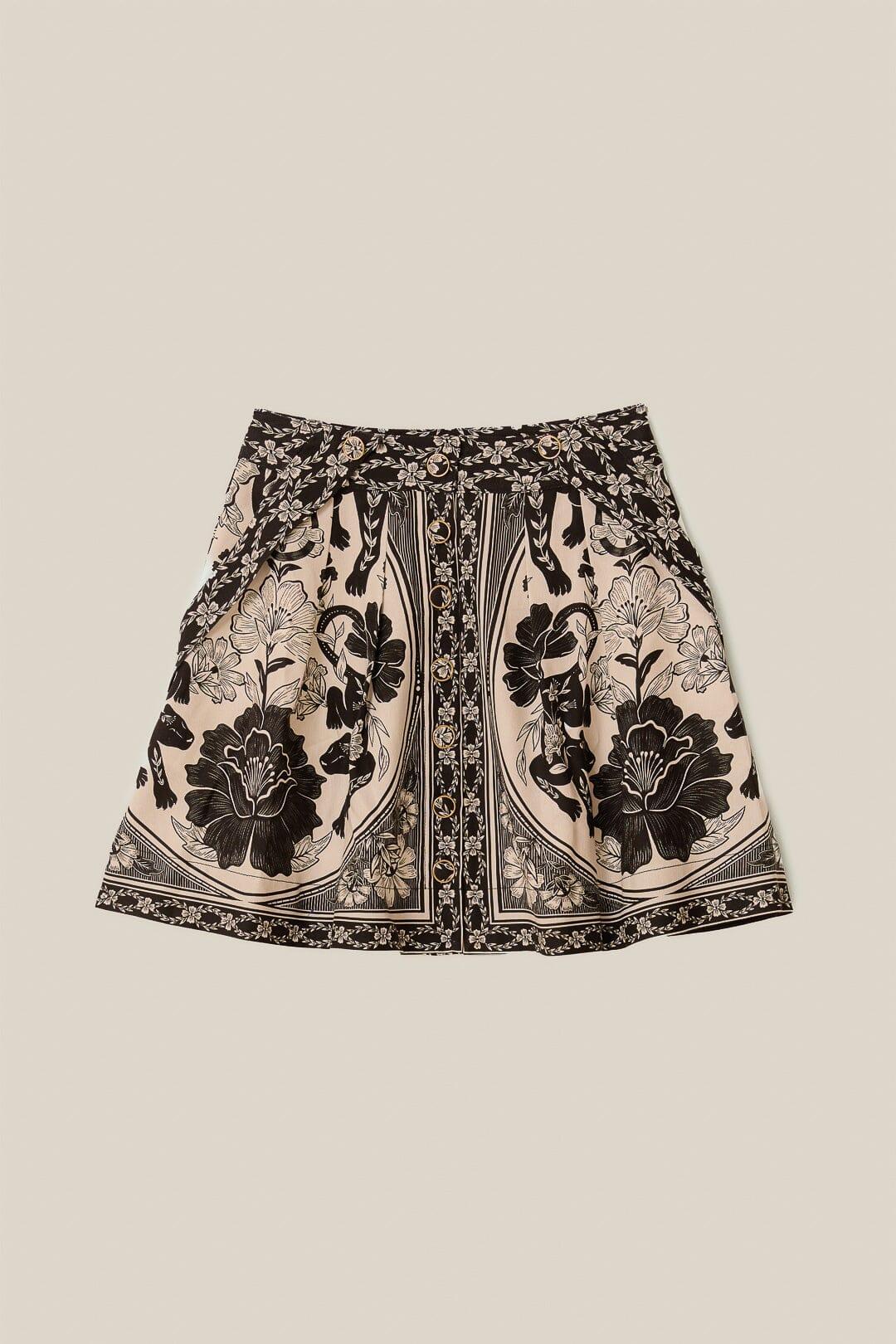 Off-White Flower Leopards Mini Skirt, FLOWER LEOPARDS OFF-WHITE / L Product Image
