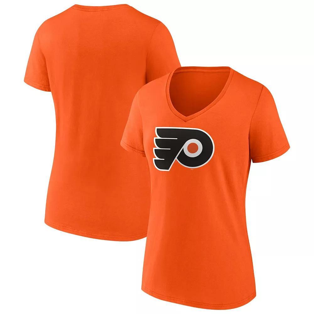 Womens Fanatics Orange Philadelphia Flyers Primary Logo Team V-Neck T-Shirt Product Image