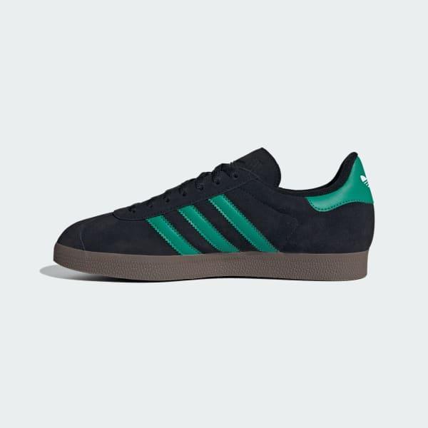Mens adidas Gazelle Athletic Shoe - Black / Court Green / Gum Product Image