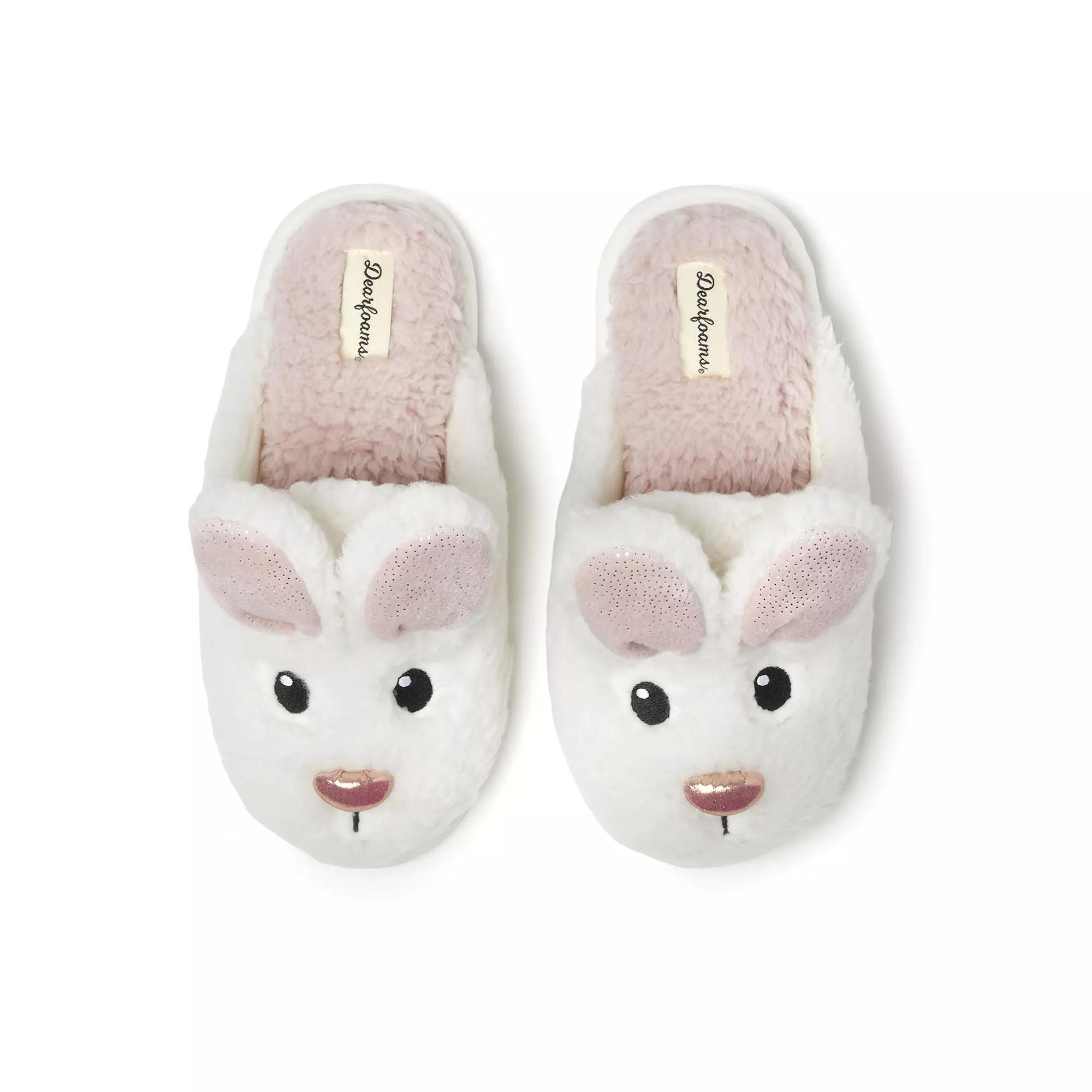 Dearfoams Shay Holiday Women's Bunny Scuff Slippers, Size: Medium, Muslin Product Image