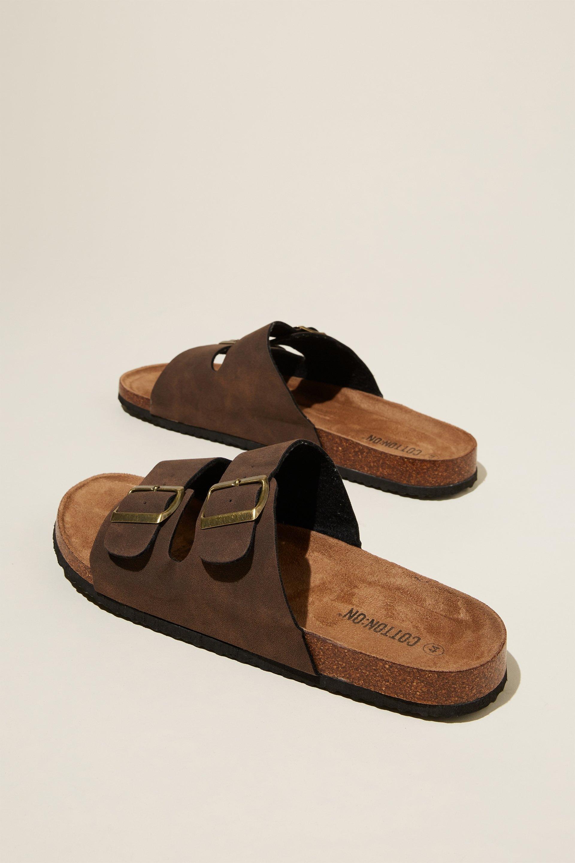 Cotton On Men - Double Buckle Sandal - Black Product Image