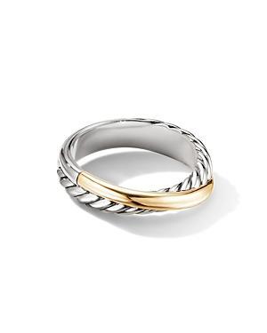 David Yurman Sterling Silver & 18K Yellow Gold Crossover Ring Product Image