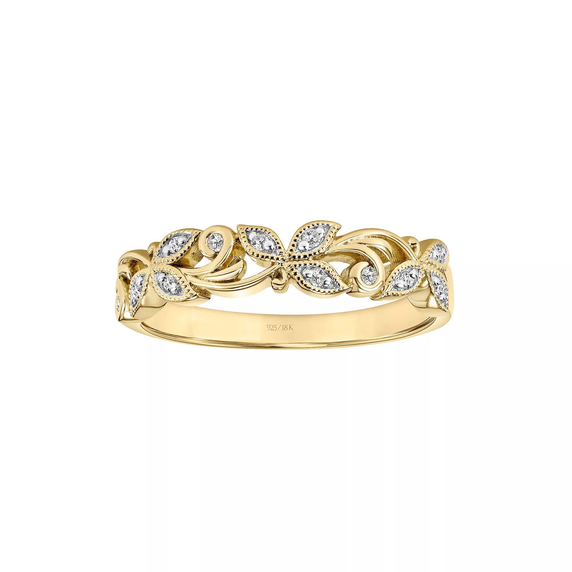 Love Always 18k Gold-Plated Silver Diamond-Accent Vine Anniversary Ring, Women's, Size: 5, Gold Tone Product Image