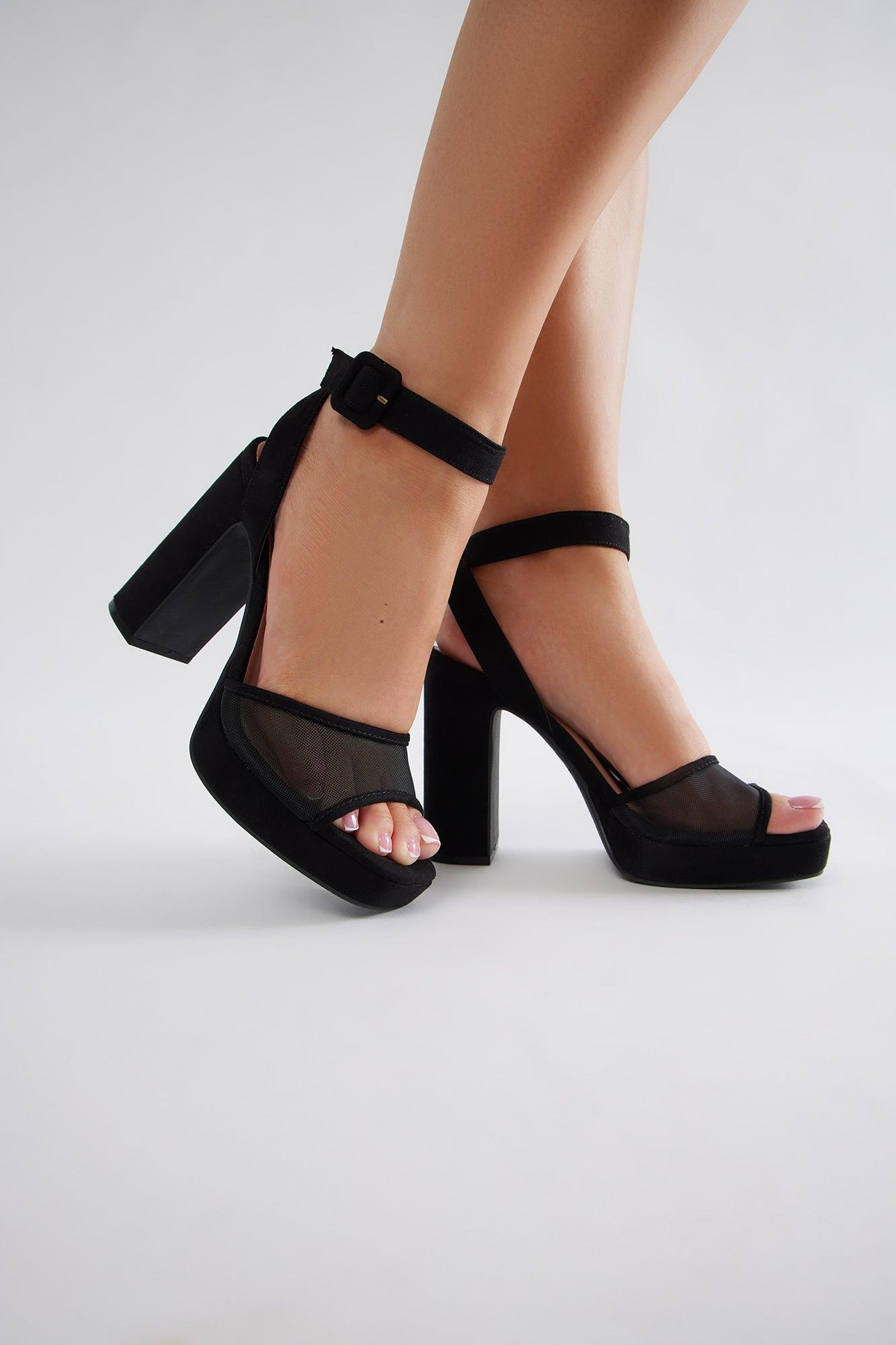 Sloane Platform Heels - Black Product Image