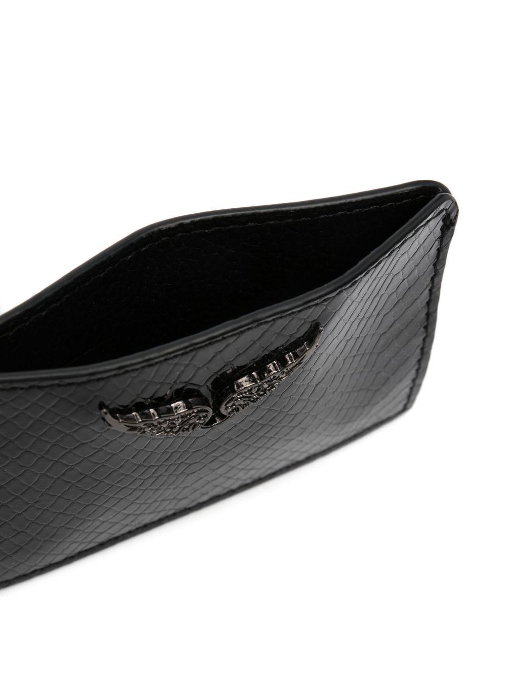 logo-plaque embossed leather cardholder Product Image