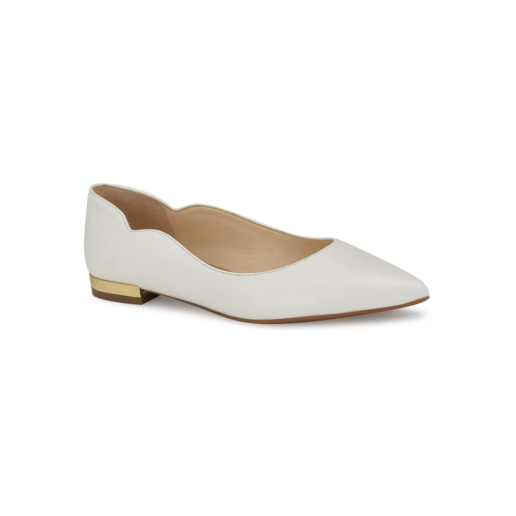 Nine West Lovlady Women's Leather Dress Flats, Size: 9, White Leather Product Image