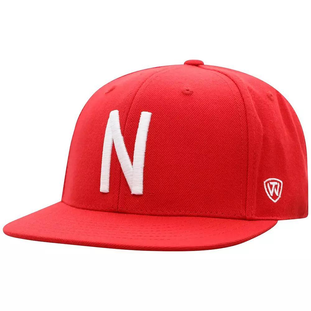 Men's Top of the World Scarlet Nebraska Huskers Team Color Fitted Hat, Size: 8, Red Product Image