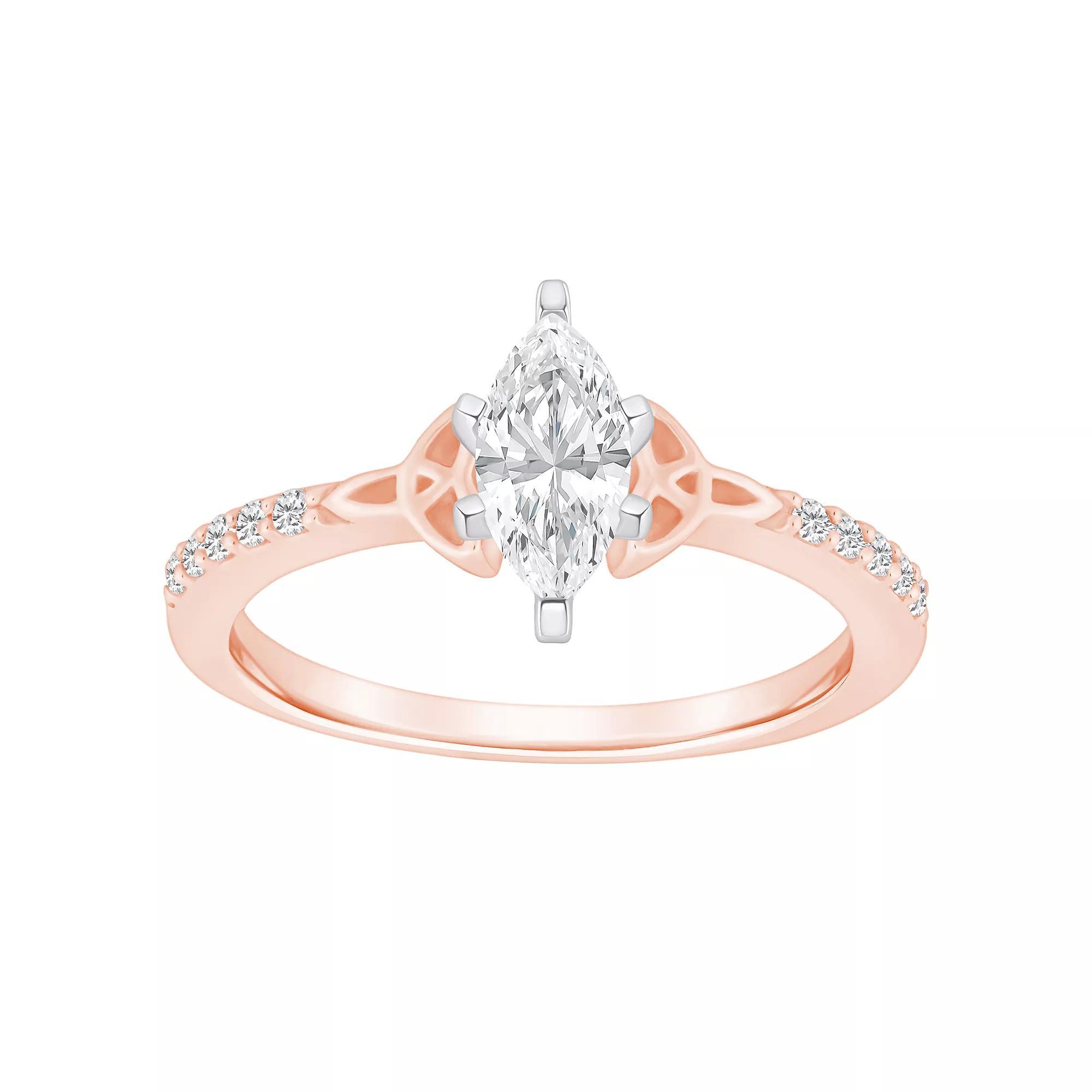 Alyson Layne 14k Gold 1/2 Carat T.W. Diamond Marquise Engagement Ring, Women's, Size: 9.50, Two Tone Gold Product Image
