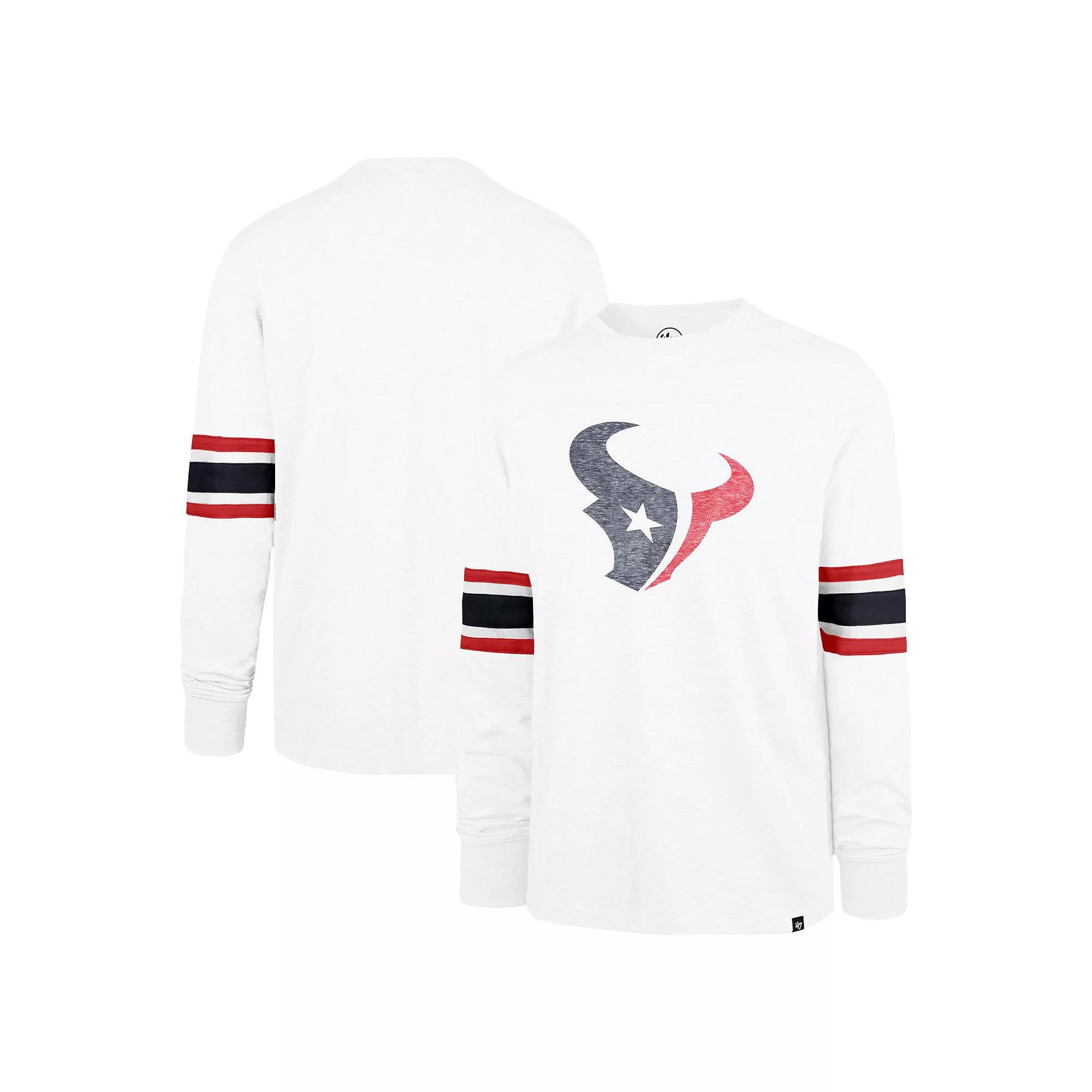 Men's '47 White Houston Texans Gridiron Premier Brex Long Sleeve T-Shirt, Size: Large Product Image