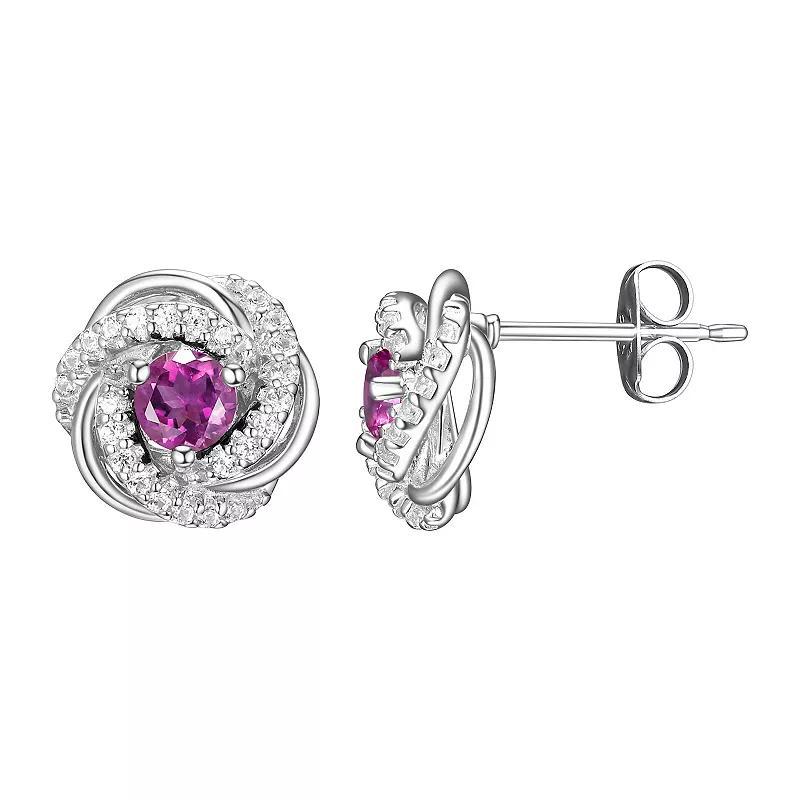 Tokens of Love Sterling Silver Peridot Birthstone Love Knot Stud Earrings, Women's Product Image