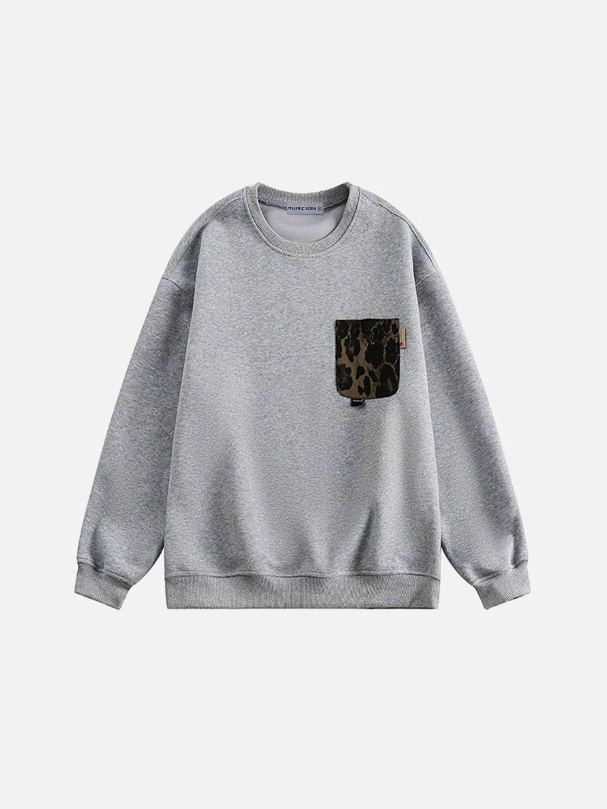 Aelfric Eden Leopard Print Pocket Sweatshirt Product Image