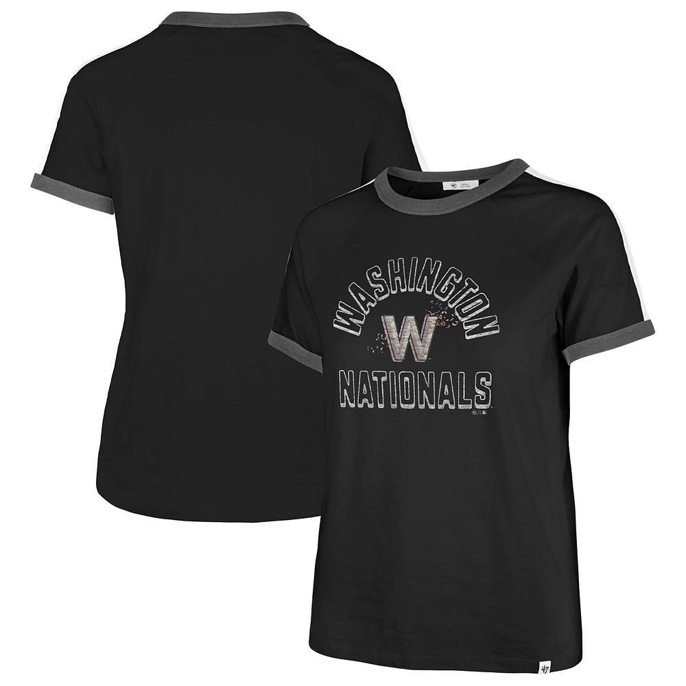Women's '47  Black Washington Nationals City Connect Sweet Heat Peyton T-Shirt, Size: Medium Product Image