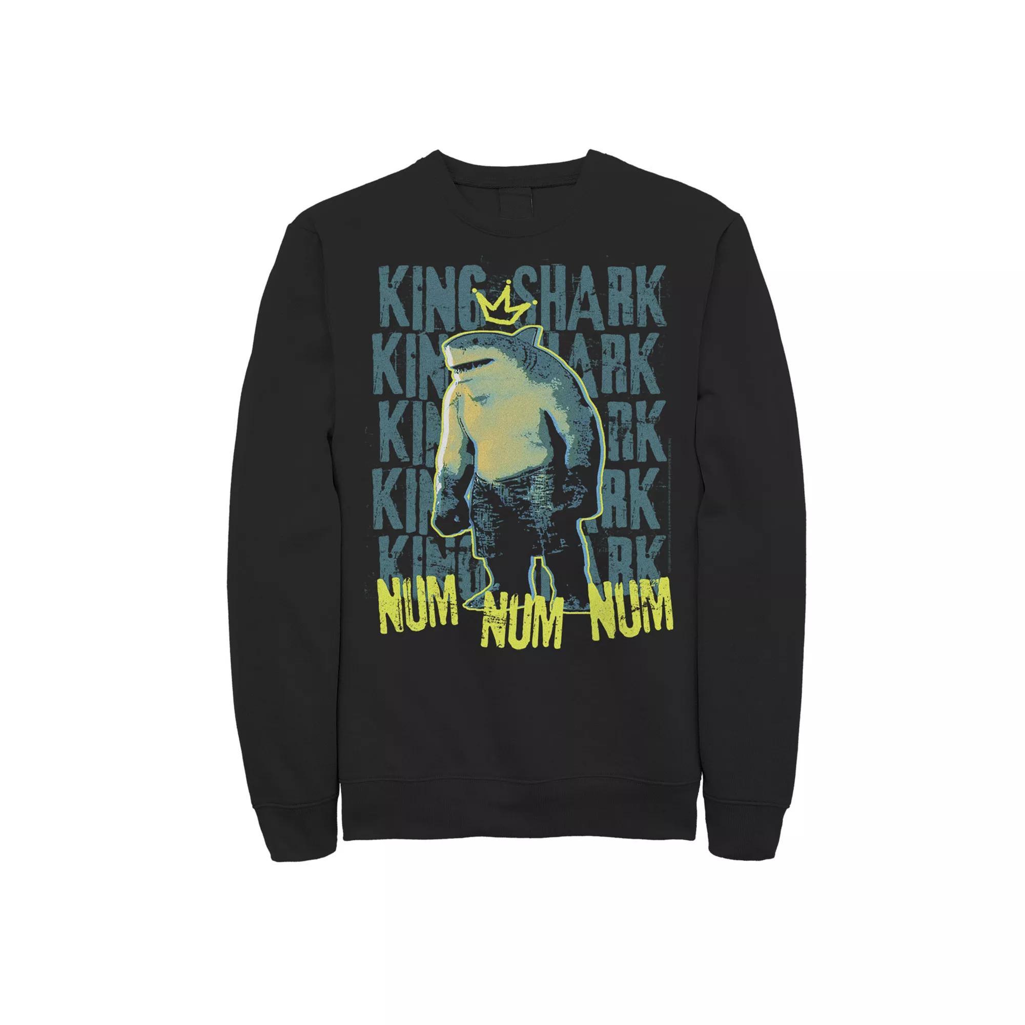 Men's The Suicide Squad King Shark Word Stack Sweatshirt, Boy's, Size: XXL, Black Product Image