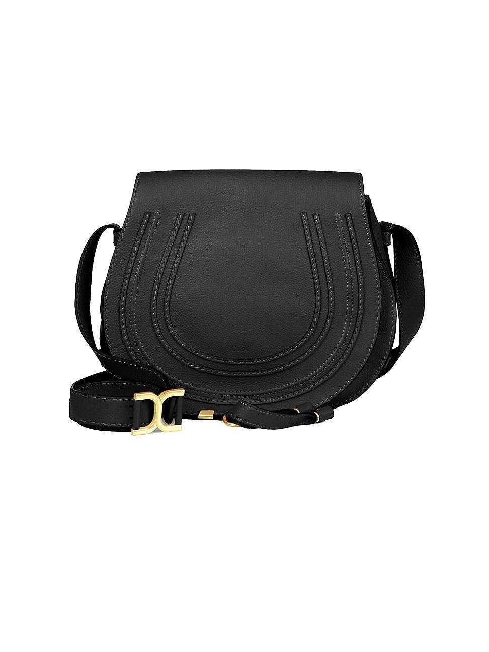 Womens Medium Marcie Leather Saddle Bag Product Image