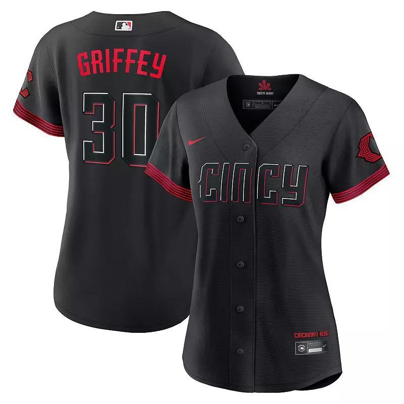 Womens Nike Ken Griffey Jr. Black Cincinnati Reds City Connect Replica Player Jersey Product Image