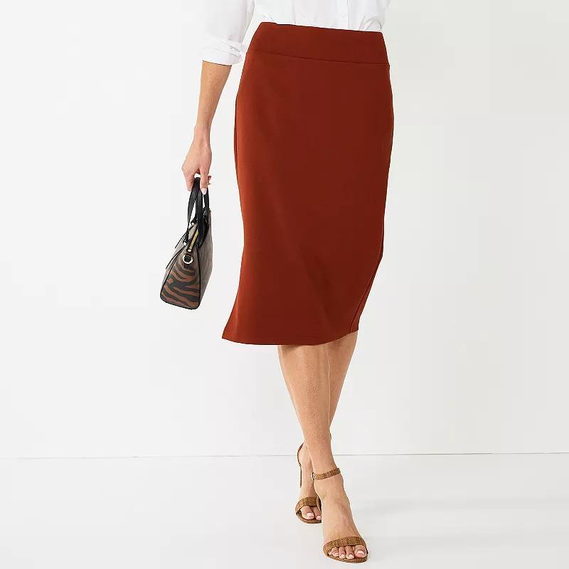 Women's Nine West Pull-On Ponte Pencil Skirt, Size: XXL, Maddie Purple Product Image