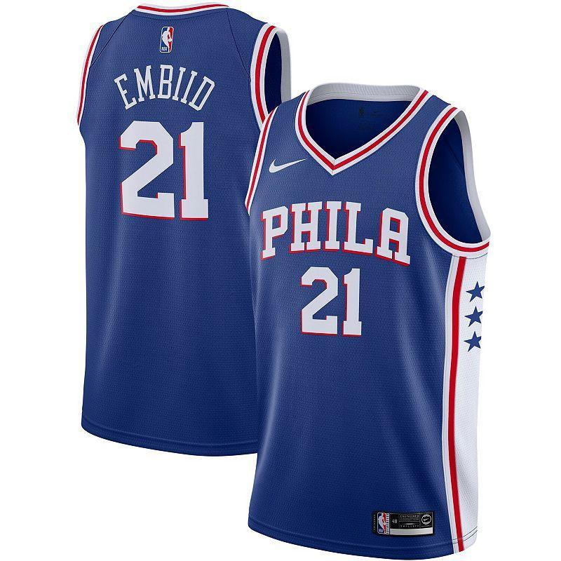 Men's Nike Joel Embiid Royal Philadelphia 76ers Swingman Jersey - Icon Edition, Size: Small, 76r Blue Product Image