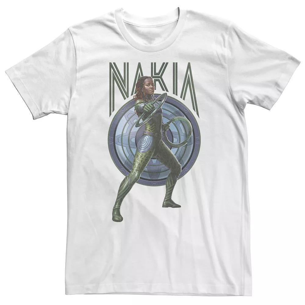 Big & Tall Marvel Wakanda Forever Nakia Blue Shield Tee, Men's, Size: XL Tall, White Product Image