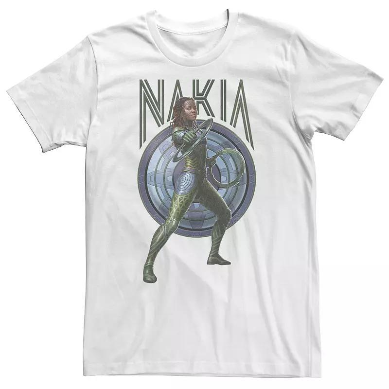 Big & Tall Marvel Wakanda Forever Nakia Blue Shield Tee, Men's, Size: XL Tall, White Product Image