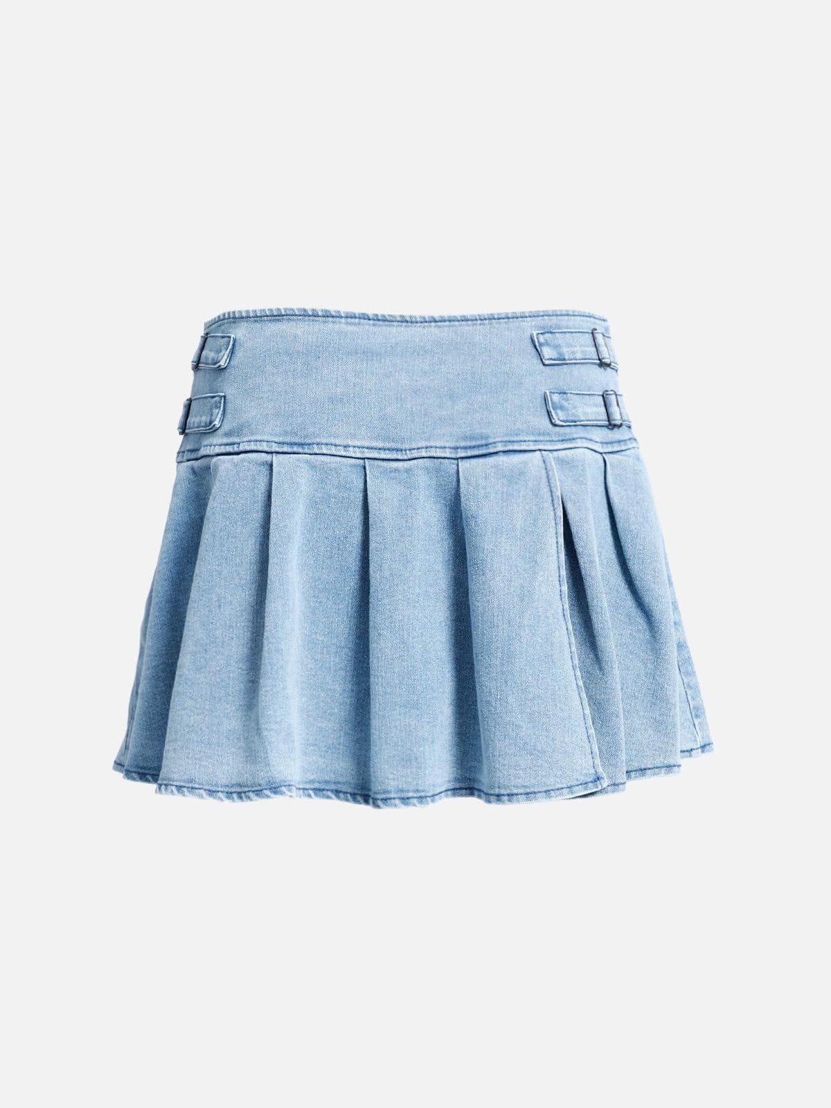 Aelfric Eden Slit Wrinkle Denim Skirt Set Female Product Image