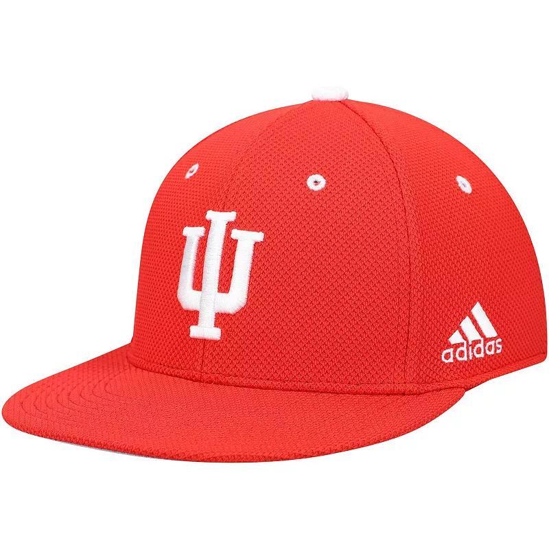 Men's adidas Crimson Indiana Hoosiers On-Field Baseball Fitted Hat, Size: 7, Red Product Image