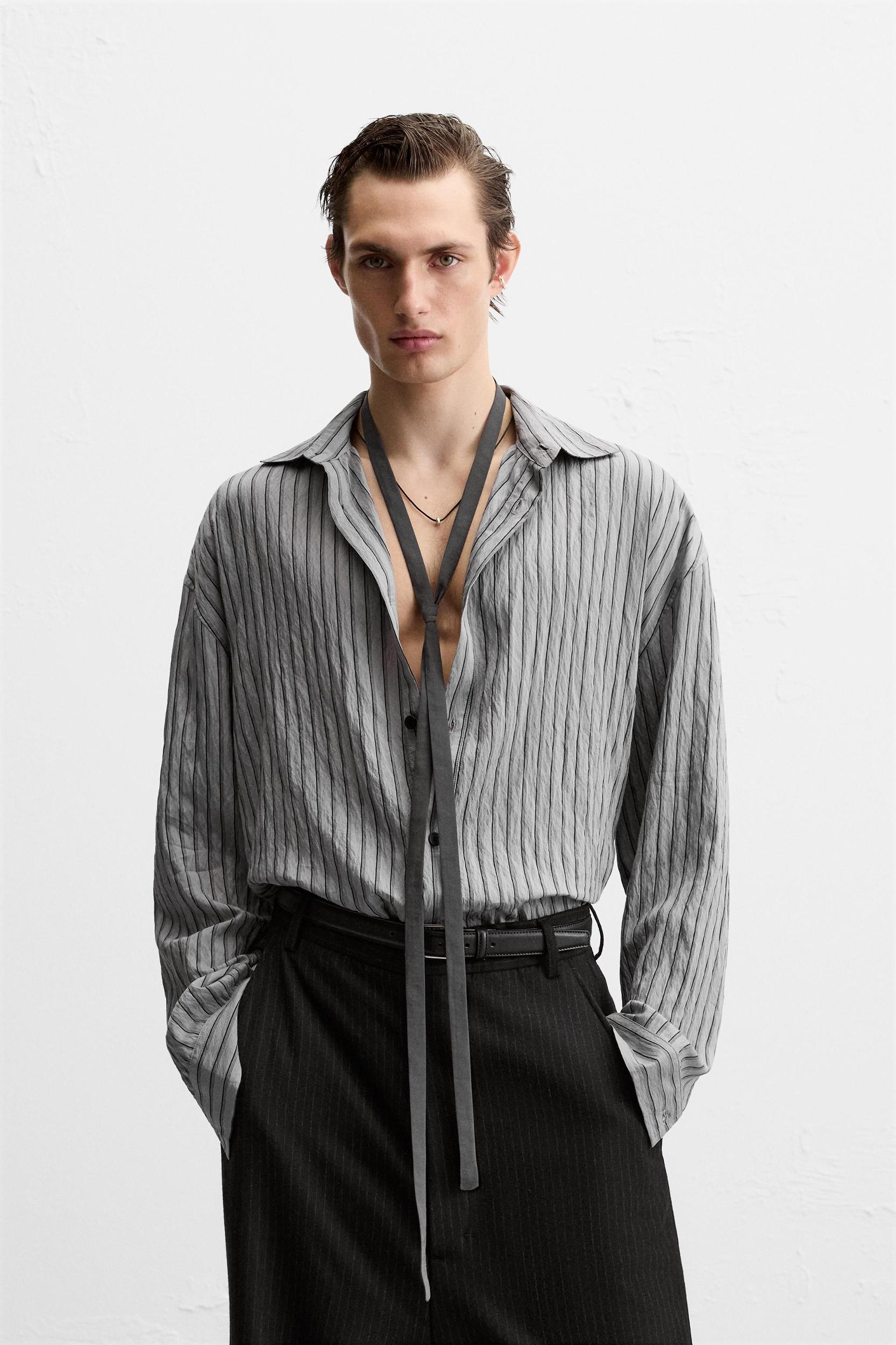 VISCOSE BLEND STRIPED SHIRT Product Image